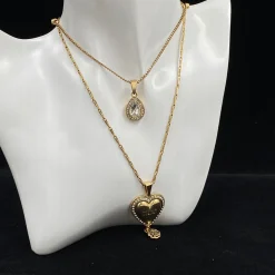 Alternative view of McQueen Long Double Wrap Heart Necklace - MC0003