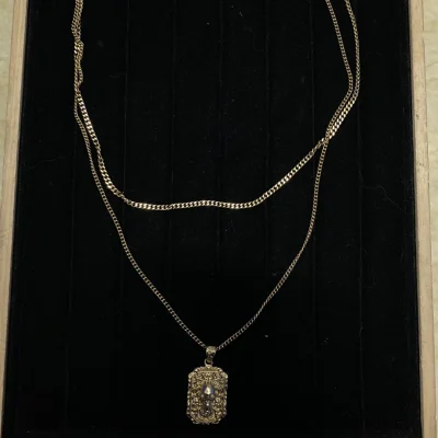 McQueen Engraved Skull Necklace - MC0005 - Gold