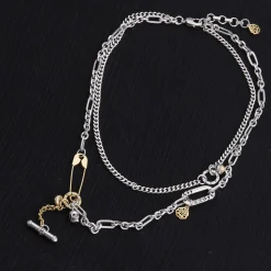 Alternative view of McQueen Safety Pin Necklace - MC0006