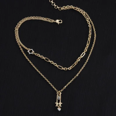 McQueen Safety Pin Necklace - MC0007 - Gold