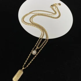 McQueen Logo Plaque Chain Necklace - MC0008