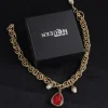 McQueen Red Teardrop Necklace - MC0011