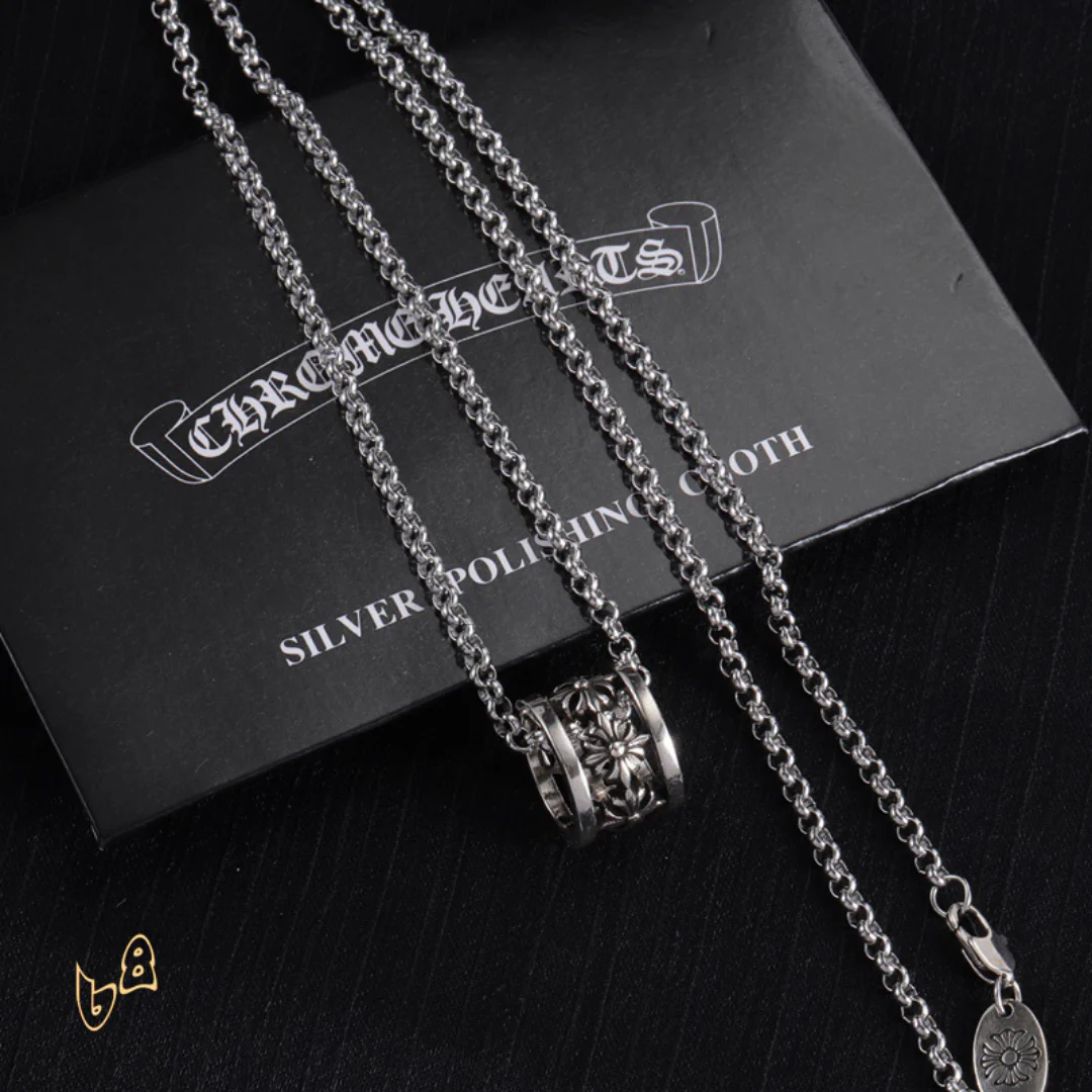 CH Cross Flower Ball Necklace - CH0036 - Image 5