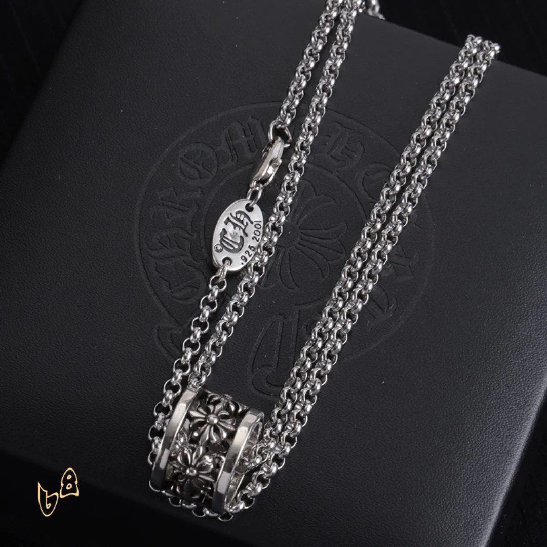 CH Cross Flower Ball Necklace - CH0036 - Image 4