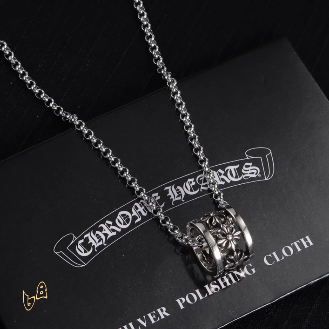 CH Cross Flower Ball Necklace - CH0036 - Image 3