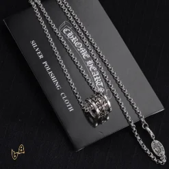 Alternative view of CH Cross Flower Ball Necklace - CH0036