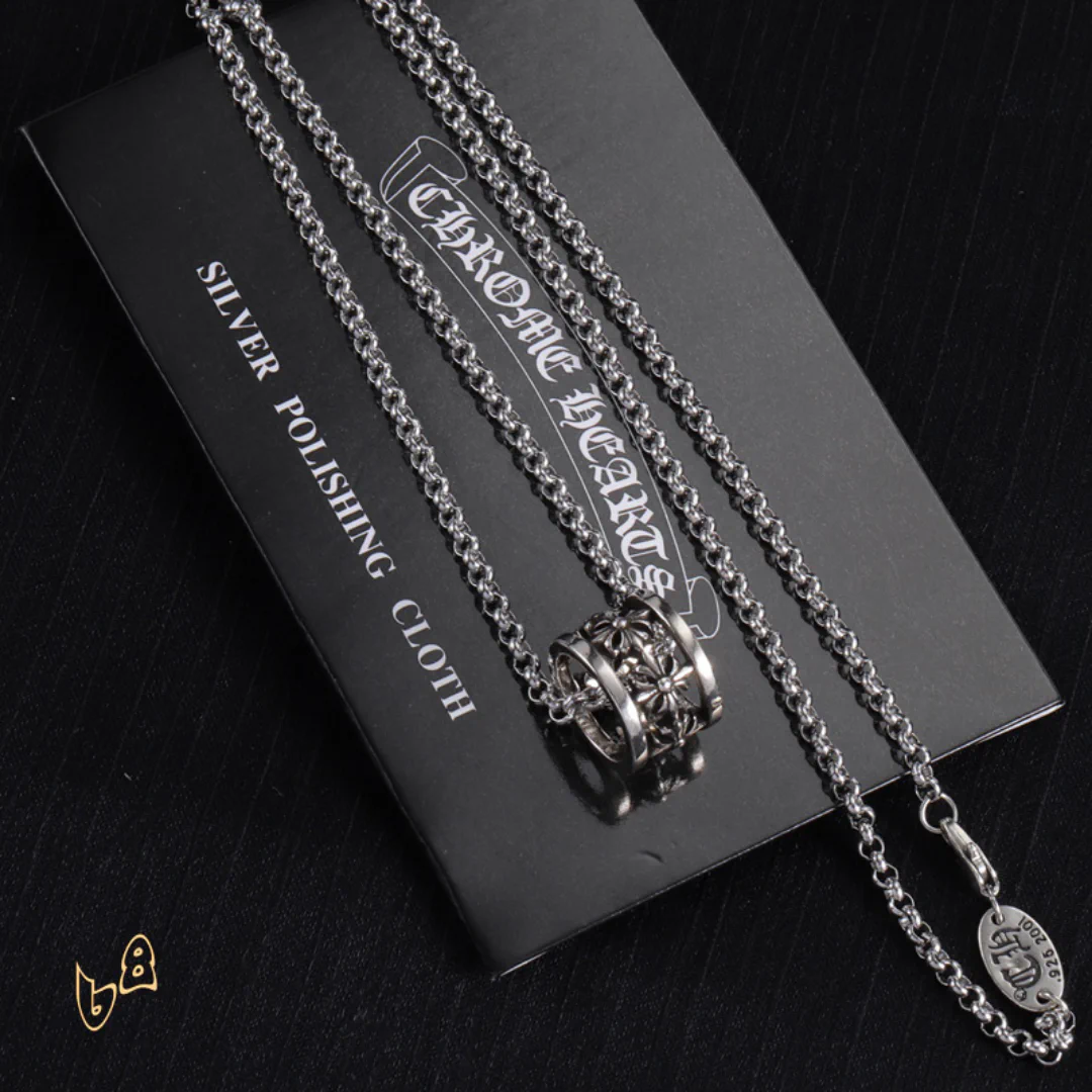 CH Cross Flower Ball Necklace - CH0036 - Image 2