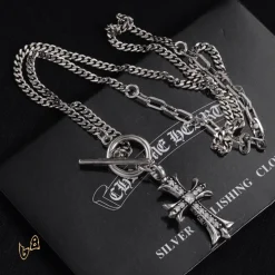 Alternative view of CH Cross Pendant Necklace - CH0040