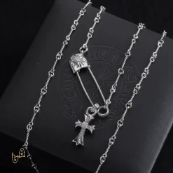 CH Pin & Cross Pendant Necklace - CH0041