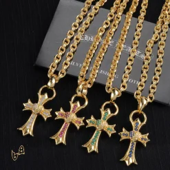 Alternative view of CH Cross Pendant Necklace - CH0047
