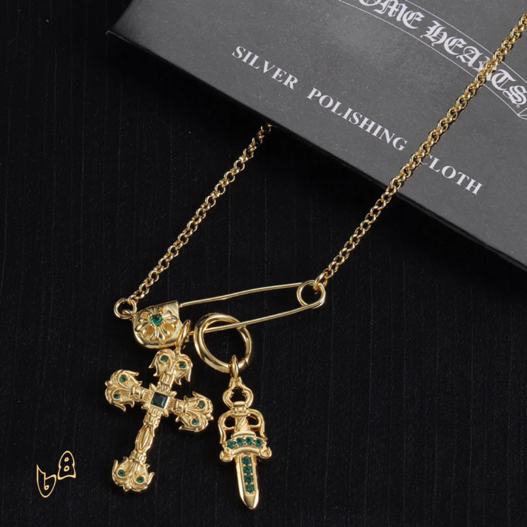 CH Cross Pendant Necklace - CH0051 - Image 4