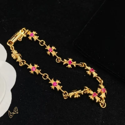 CH Cross Pink Charm Bracelet - CH0059 - gold