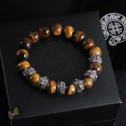 CH Brown Beaded Cross Bracelet - CH0064
