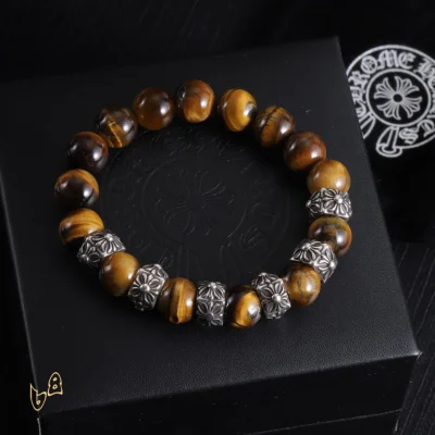 CH Brown Beaded Cross Bracelet - CH0064 - Brown 1