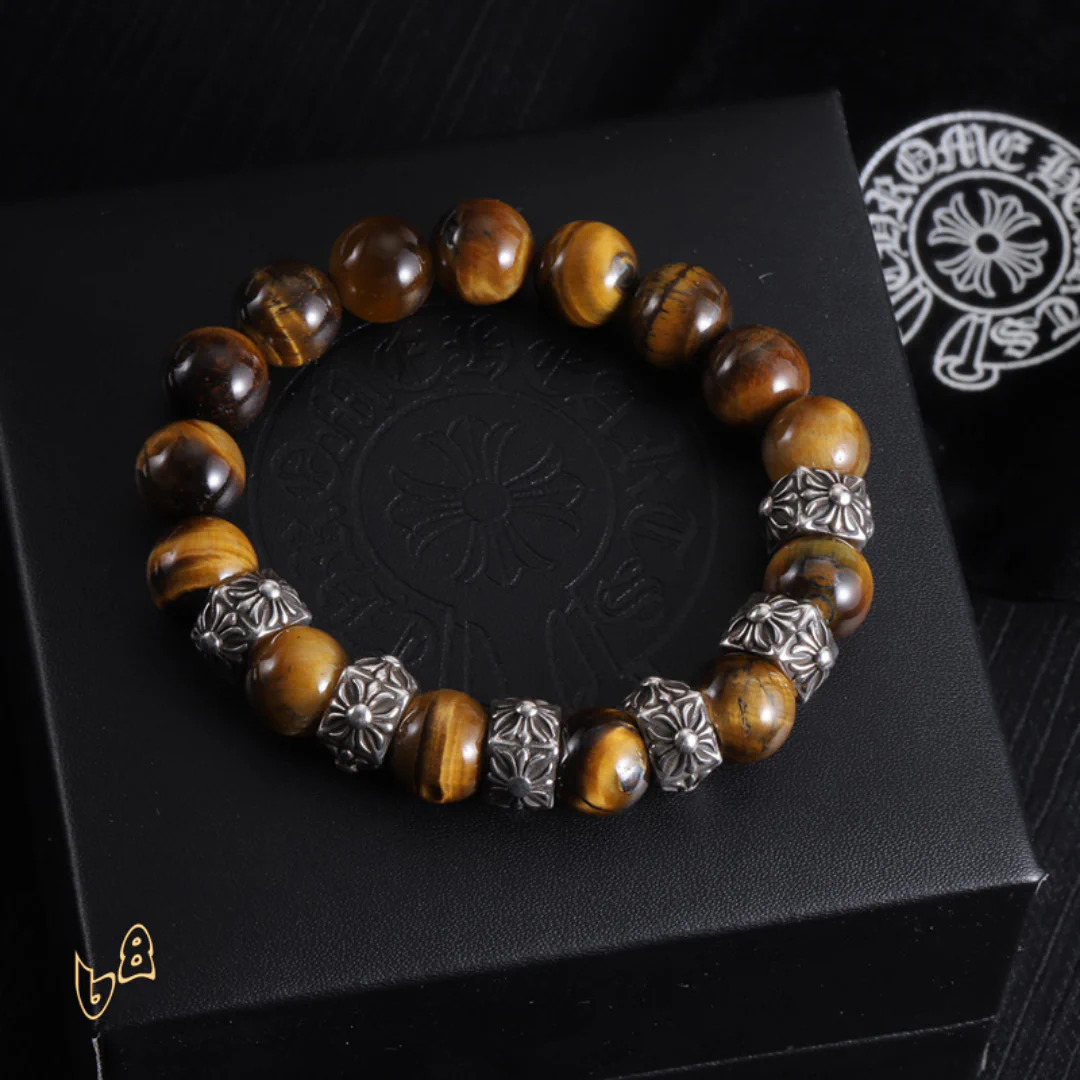 CH Brown Beaded Cross Bracelet - CH0064