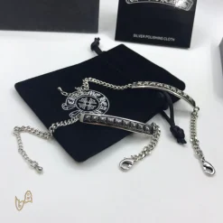 Alternative view of CH Cross Flower Bracelet - CH0065