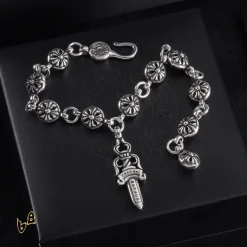 Alternative view of CH Cross Flower Ball Bracelet  - CH0072