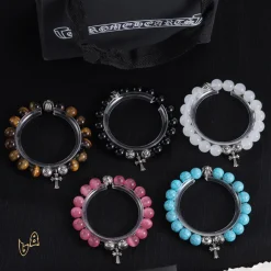 Alternative view of CH Cross Flower Ball Bracelet - CH0076