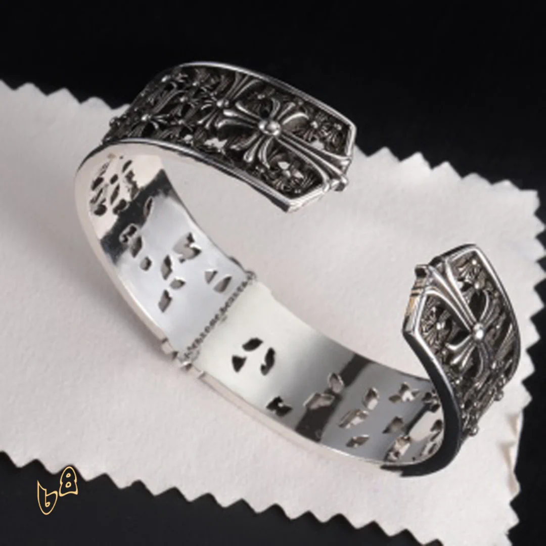 CH Chunky Cross Link Cuff Bracelet - CH0080 - Image 3