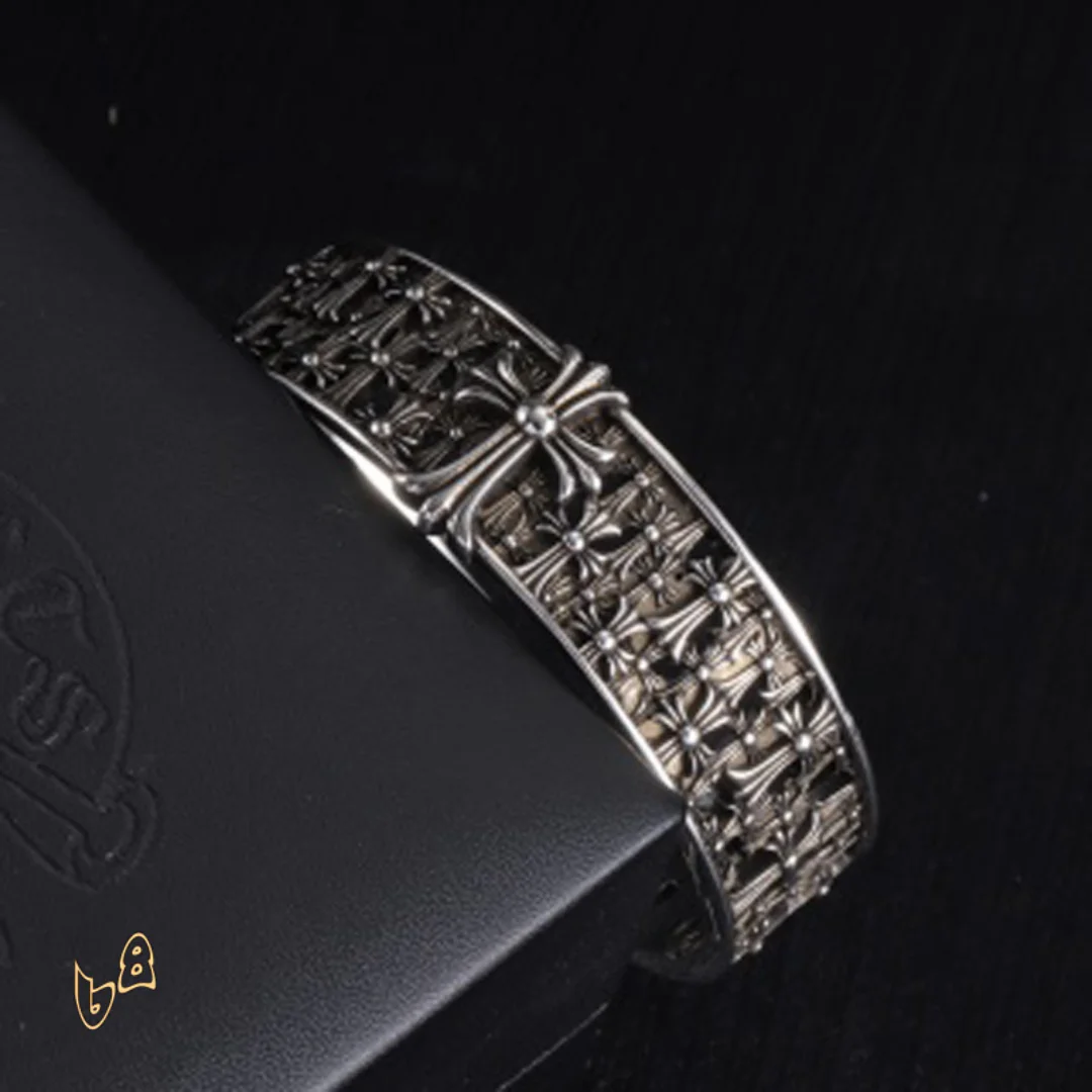 CH Chunky Cross Link Cuff Bracelet - CH0080 - Image 6