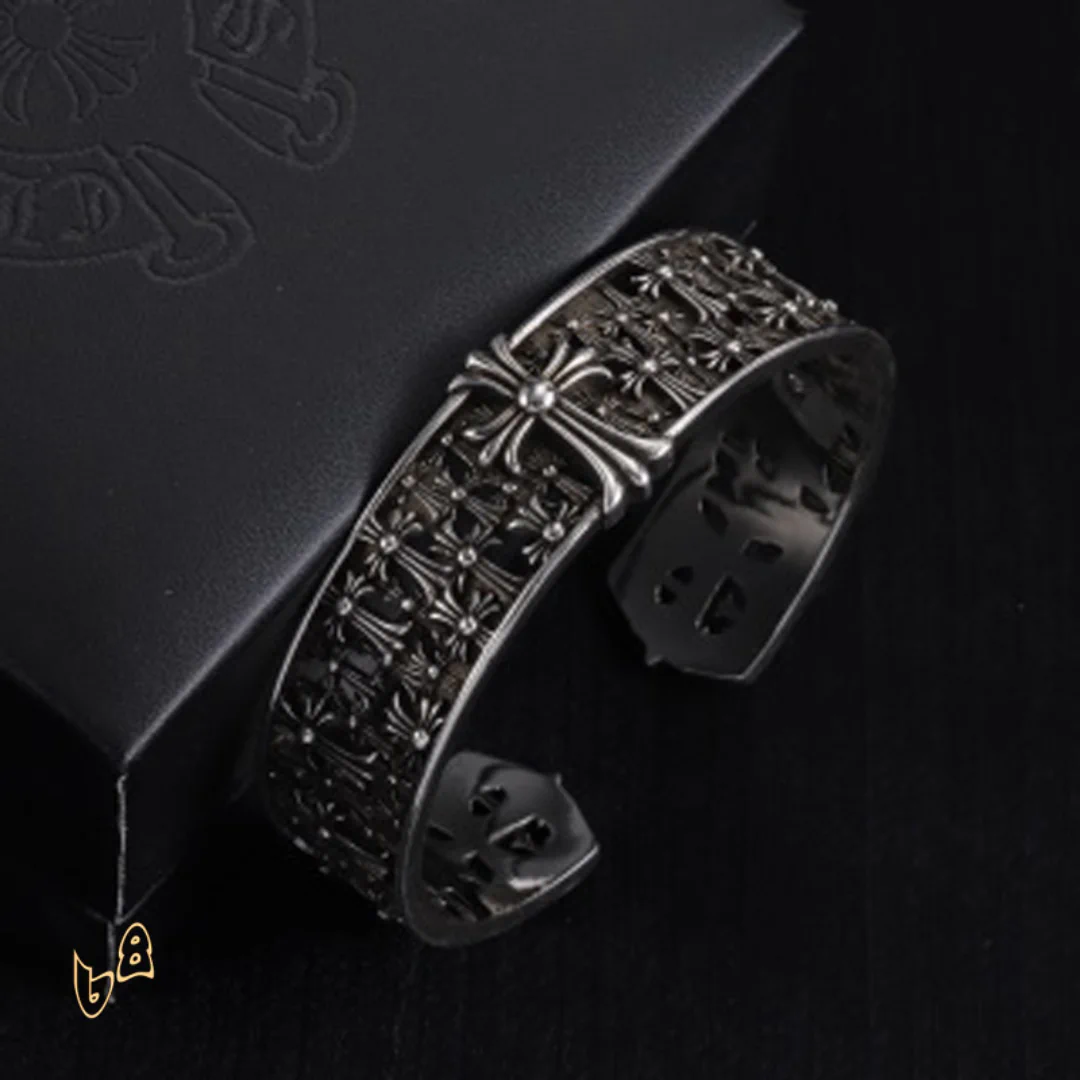 CH Chunky Cross Link Cuff Bracelet - CH0080 - Image 4