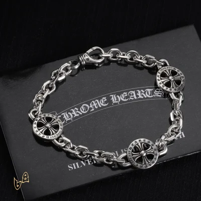 CH Cross Flower Chain Bracelet - CH0081 - Silver 1