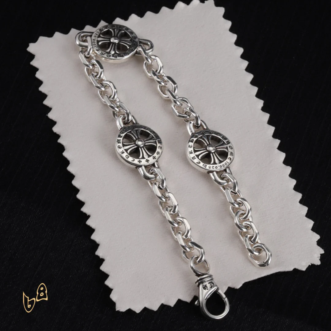 CH Cross Flower Chain Bracelet - CH0081 - Image 7
