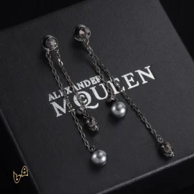 McQueen Silver Chain Skull Drop Earrings - MCQ0022