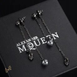 Alternative view of McQueen Silver Chain Skull Drop Earrings - MCQ0022