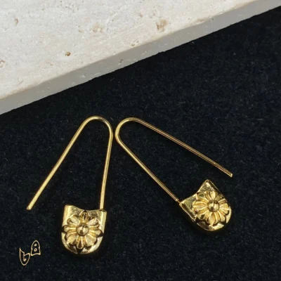 CH Safety Pin Earrings - CH0148 - gold