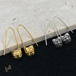 Alternative view of CH Safety Pin Earrings - CH0148