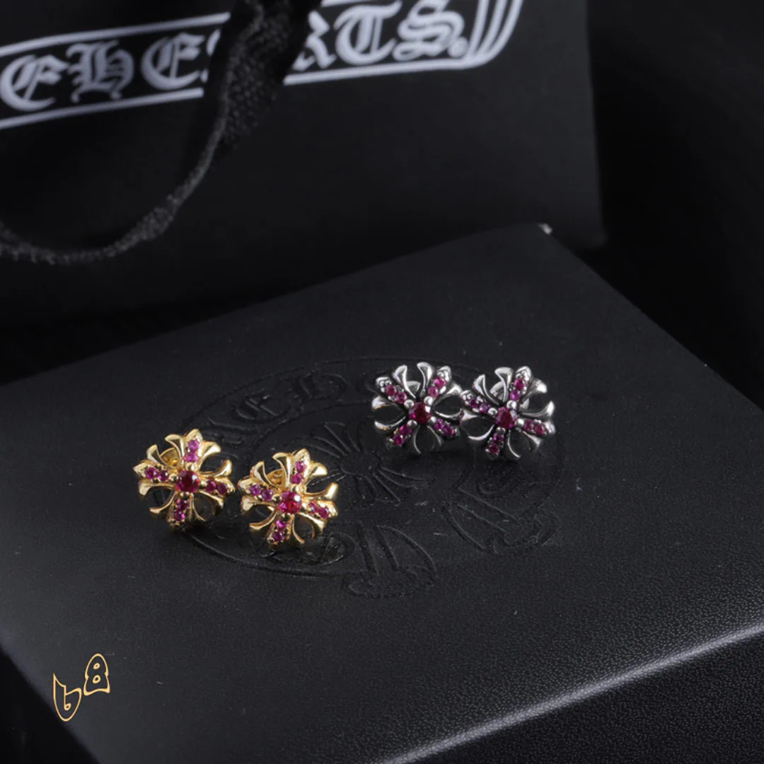 CH Cross Flower Earrings - CH0152 - Image 8