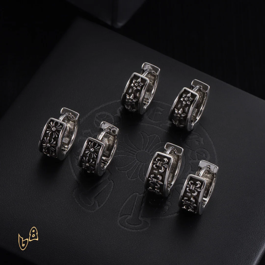 CH Cross Hoop Earrings - CH0158 - Image 2