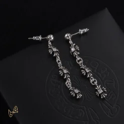 Alternative view of CH Cross Flower Charm Earrings - CH0159