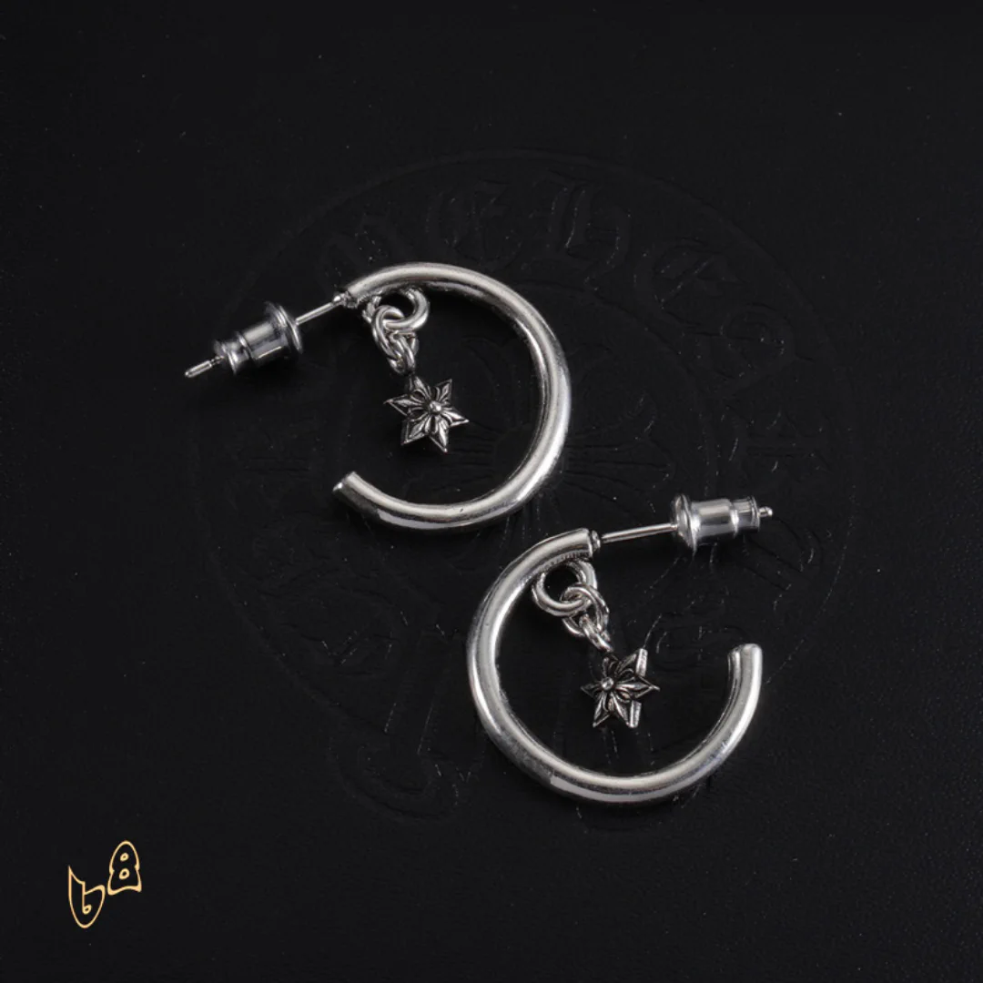 CH Cross Star Hoop Earrings - CH0160