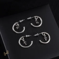 Alternative view of CH Cross Star Hoop Earrings - CH0160