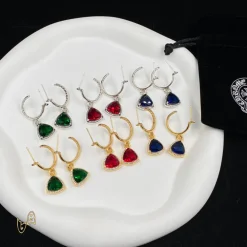 Alternative view of CH Gemstone Stud Earrings - CH0163