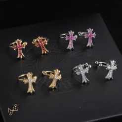 Alternative view of CH Cross Hoop Earrings - CH0165