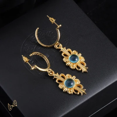 CH Gemstone Stud Earrings - CH0164 - gold
