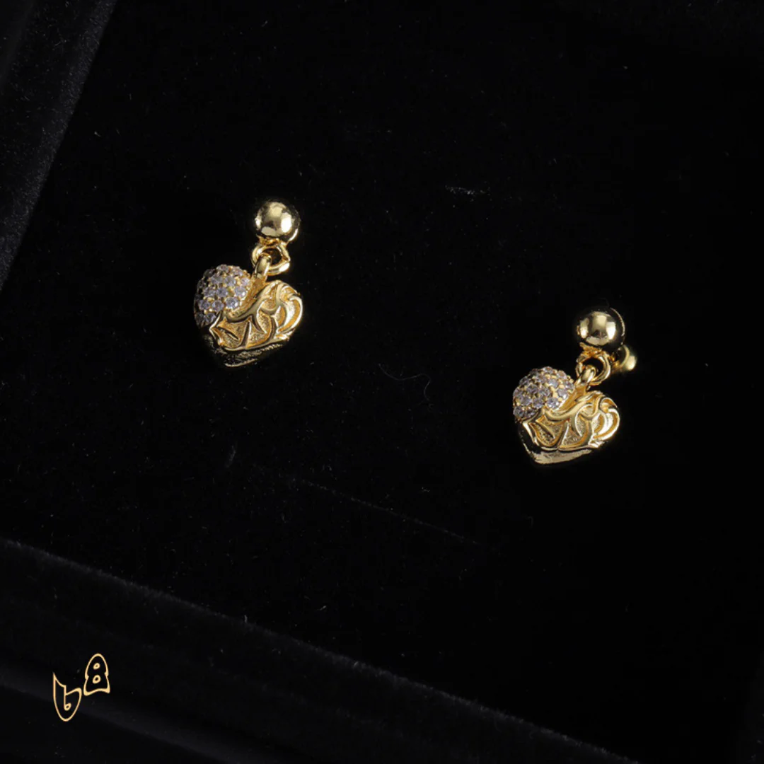 CH Vine Heart Drop Earrings - CH0166 - Image 5