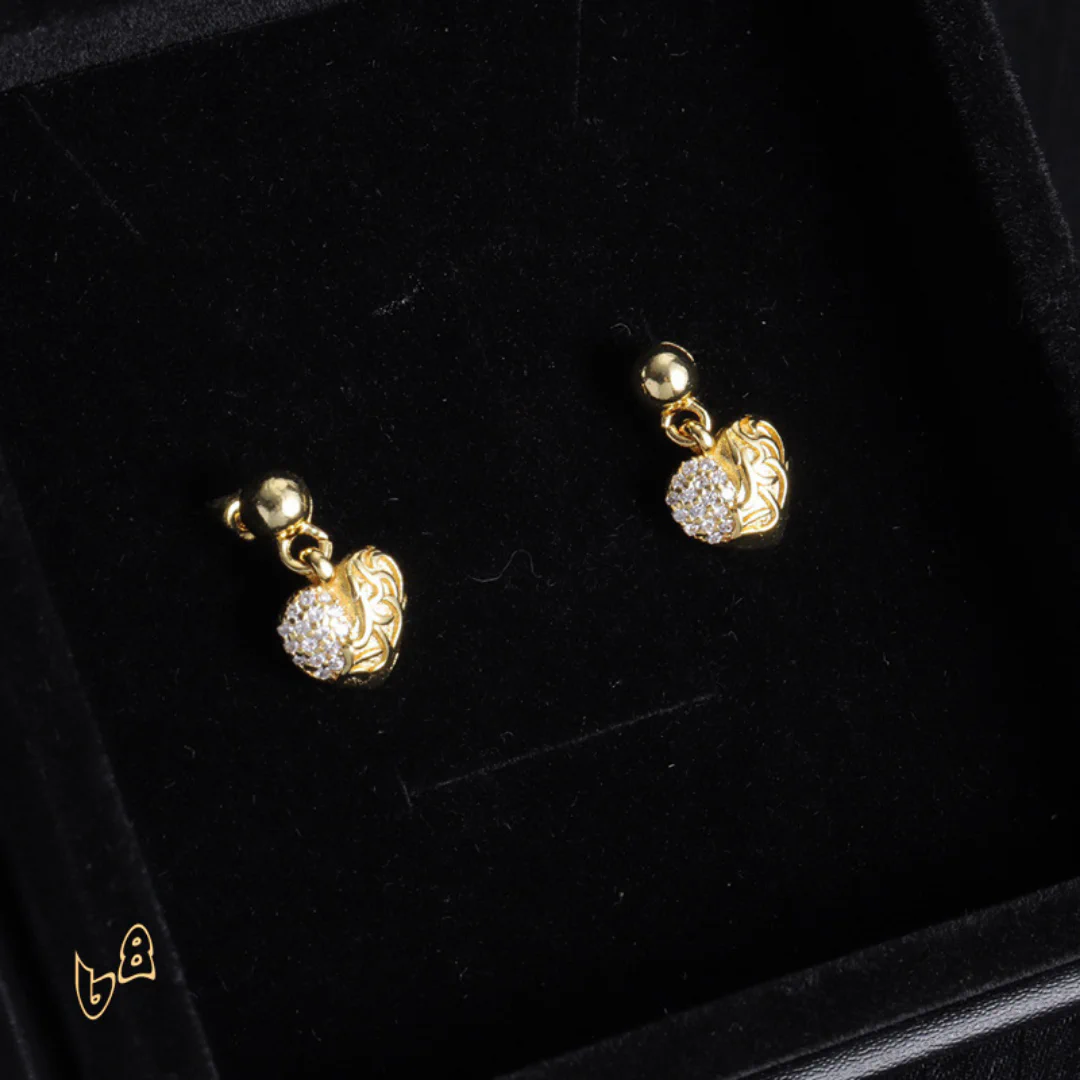 CH Vine Heart Drop Earrings - CH0166 - Image 2