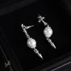 CH Cross Pearl Dangle Earrings - CH0167
