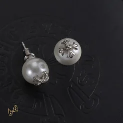 Alternative view of CH Cross Pearl Dangle Earrings - CH0168
