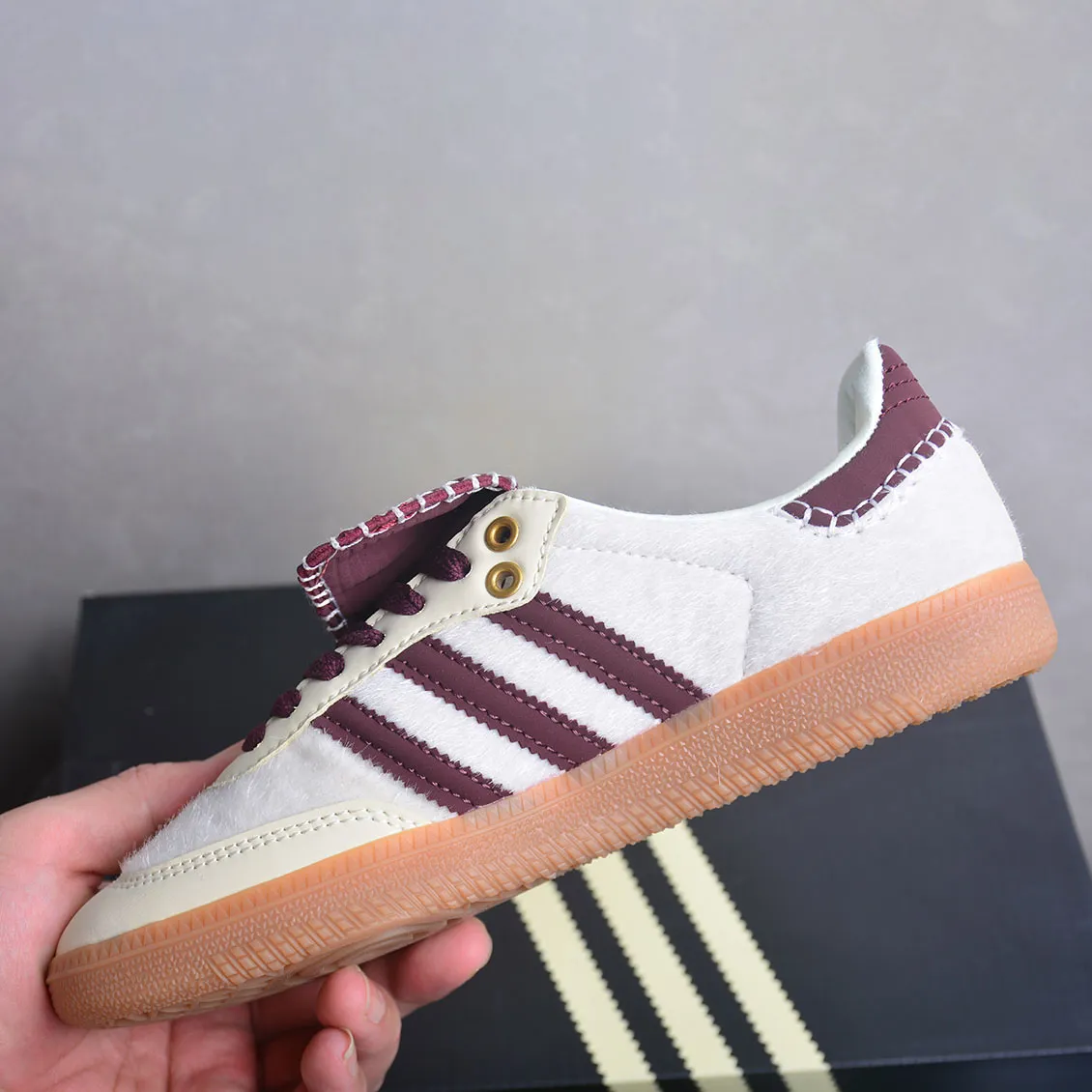 Wales Bonner x AD Samba Pony Cream White Shoes Sneakers - ad0000462 - Image 4