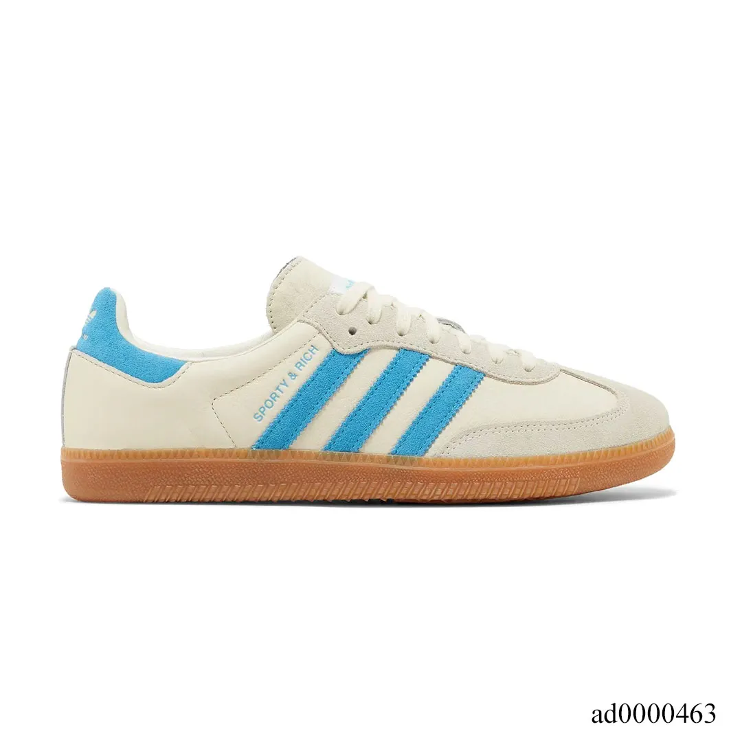 Sporty & Rich x AD Samba OG Cream Blue Shoes Sneakers - ad0000463