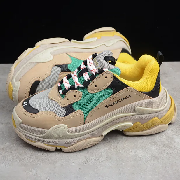 BLCG Triple S Trainer Yellow Green Shoes Sneakers - bl0000039 - Image 3