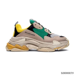BLCG Triple S Trainer Yellow Green Shoes Sneakers - bl0000039