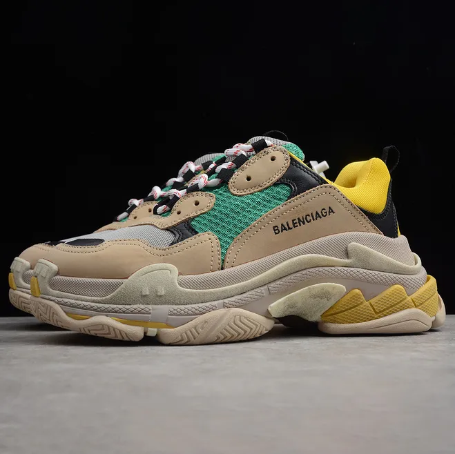 BLCG Triple S Trainer Yellow Green Shoes Sneakers - bl0000039 - Image 8