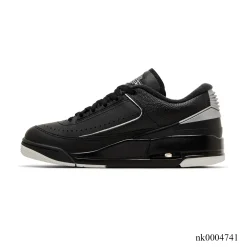 Alternative view of AJ 2/3 Black Metallic Silver Shoes Sneakers - nk0004741