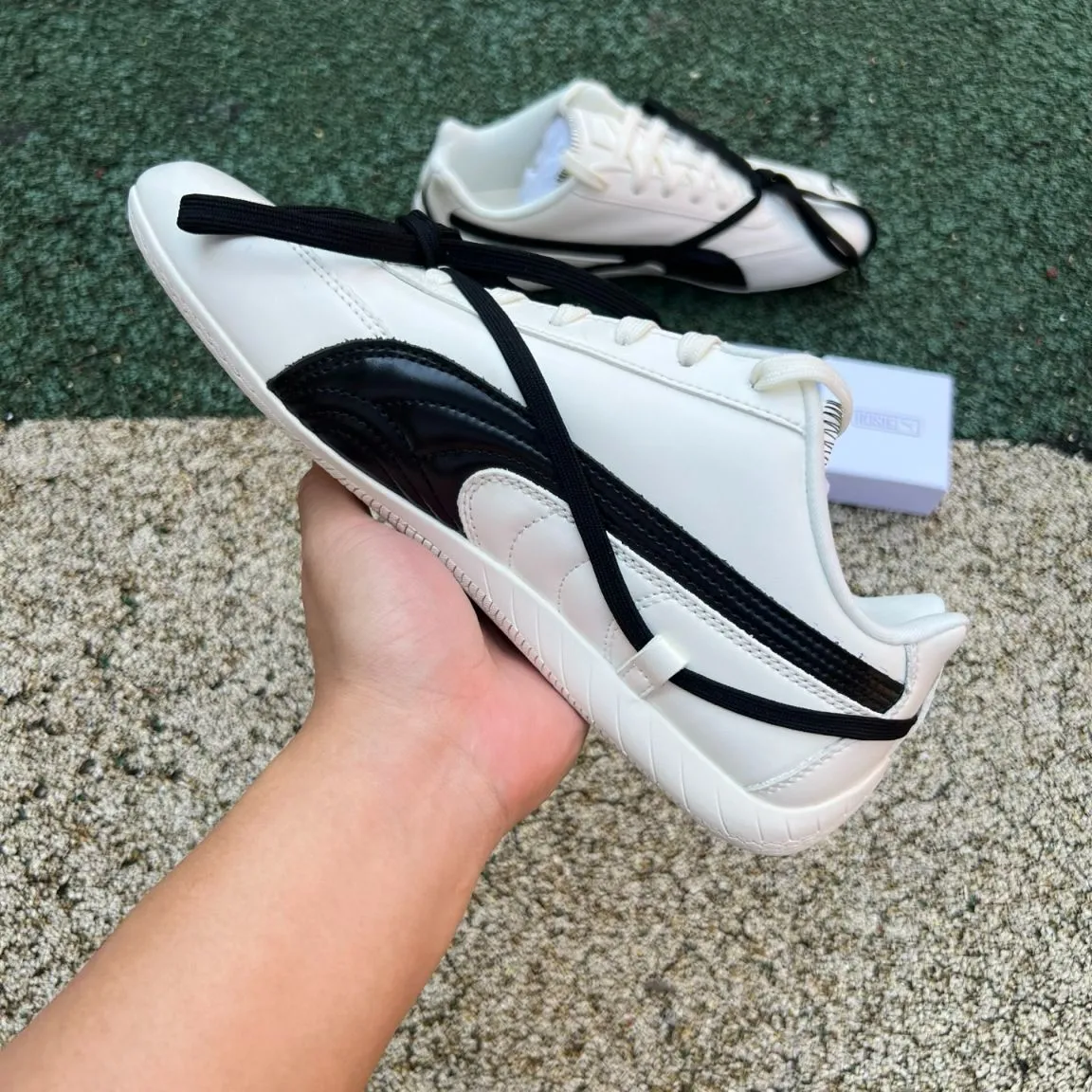 Rosé x PM Speedcat Premium Leather Warm White Shoes Sneakers - pm0000014 - Image 4